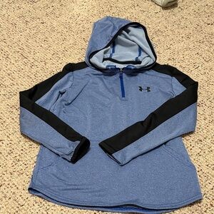 Under Armour Blue Hoodie with Black Sleeves